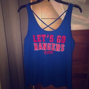 By Pink Texas Rangers Razorback Tank